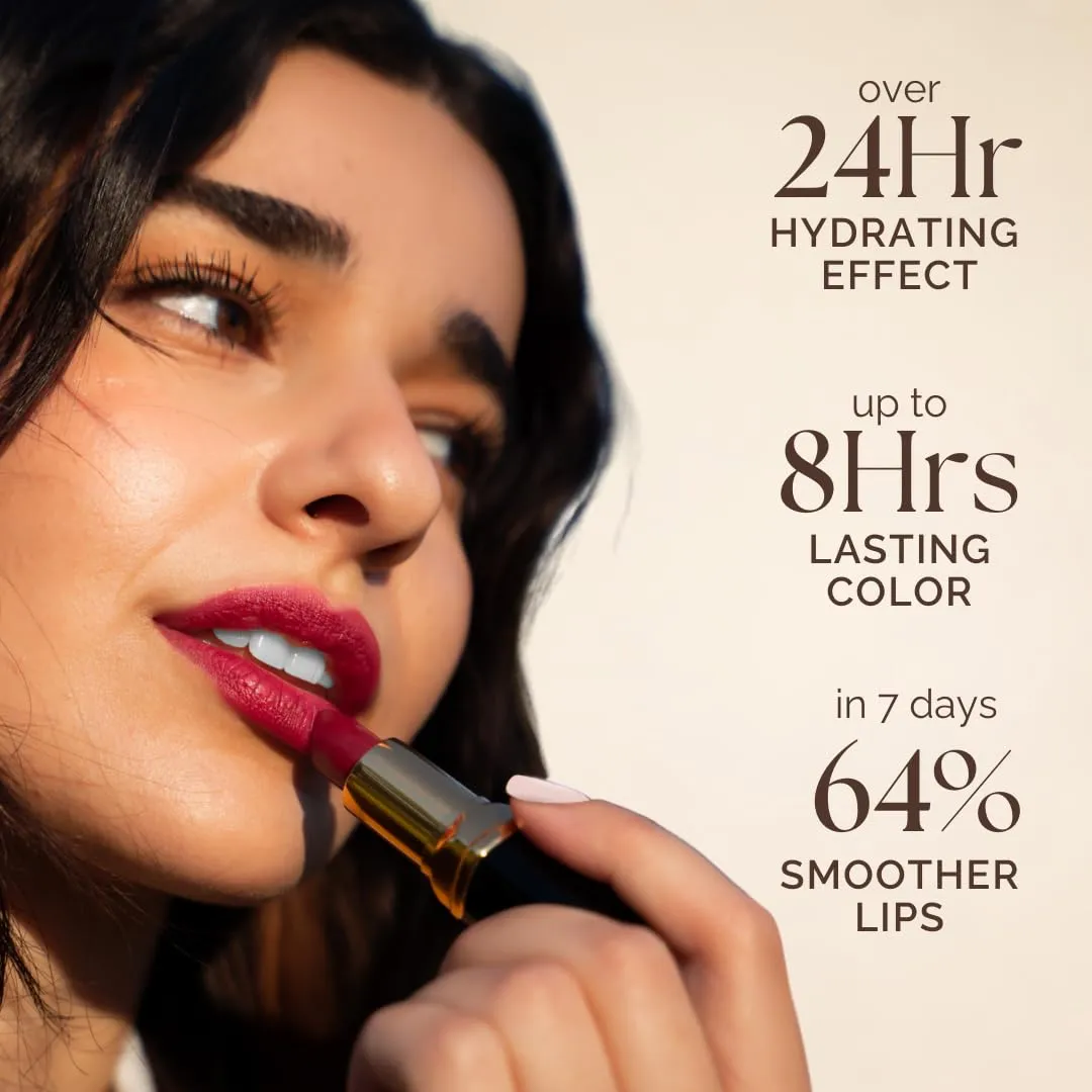 𝗘𝘀𝘀𝗲𝗻𝗰𝗲 𝗼𝗳 𝗔𝗿𝗴𝗮𝗻 Moisturizing Deep Red Lipstick, Tinted Lip Balm with Pure Organic Argan Oil, Shea Butter Lip care, Lip Moisturizer, Long Lasting Lipstick Cabernet