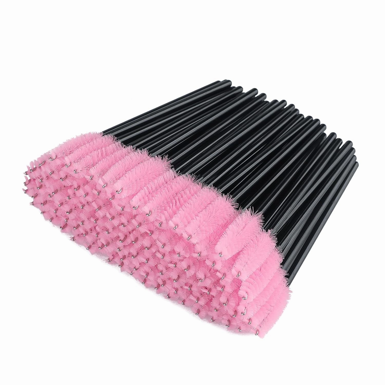 100PCS Disposable Eyelash Brushes, Mascara Wands Applicator Makeup Kits, Eyelash Spoolies Brushes for Eyelash Extensions and Eyebrows (Rose)