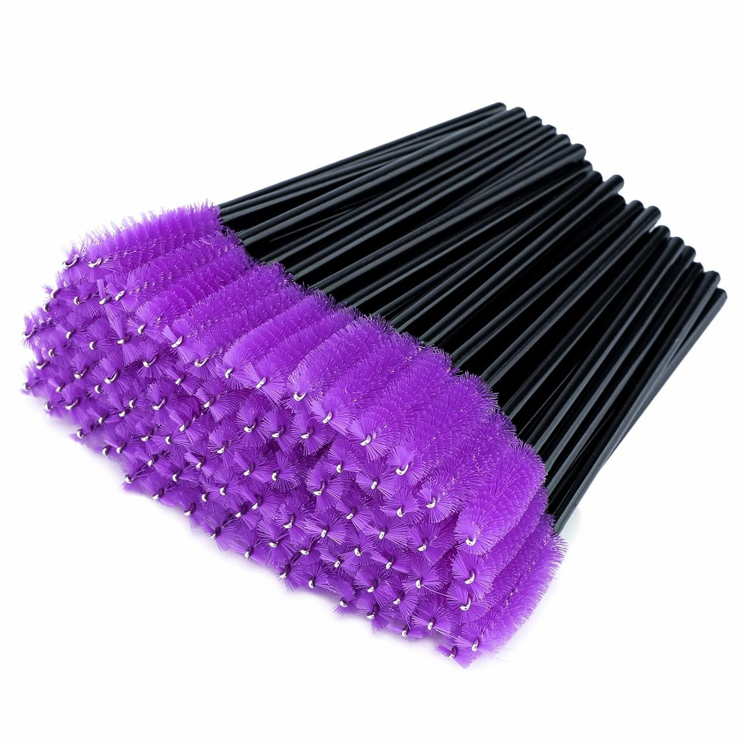 100PCS Disposable Eyelash Brushes, Mascara Wands Applicator Makeup Kits, Eyelash Spoolies Brushes for Eyelash Extensions and Eyebrows (Rose)