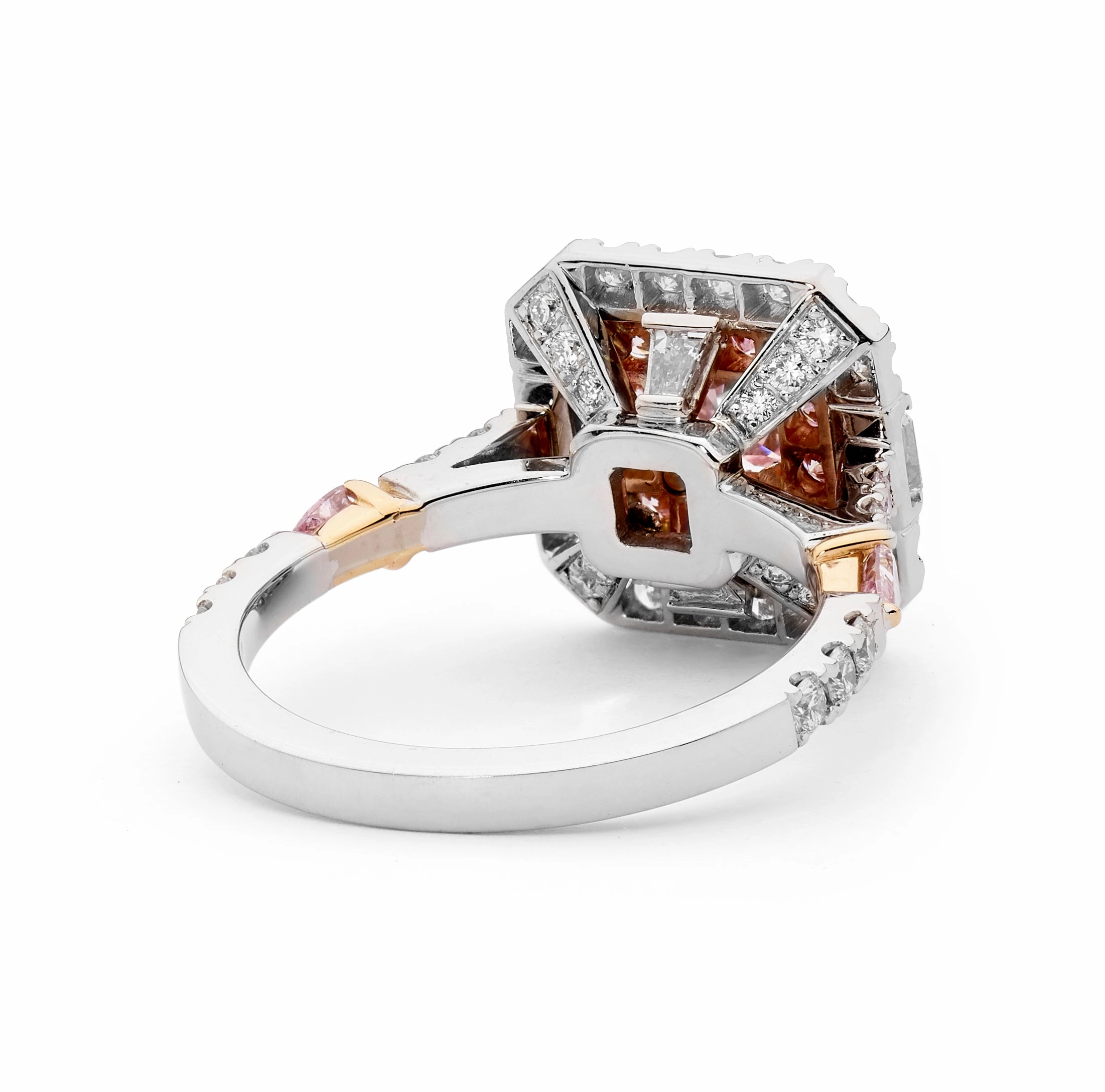 18ct White & Rose Gold, Argyle Pink & White Diamond Cluster Ring