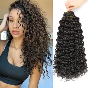 18Inch GoGo Curl Crochet Hair 6Packs Curly Crochet Hair Water Wave Crotchet Braiding Hair (18 Inch (Pack of 6), 4)