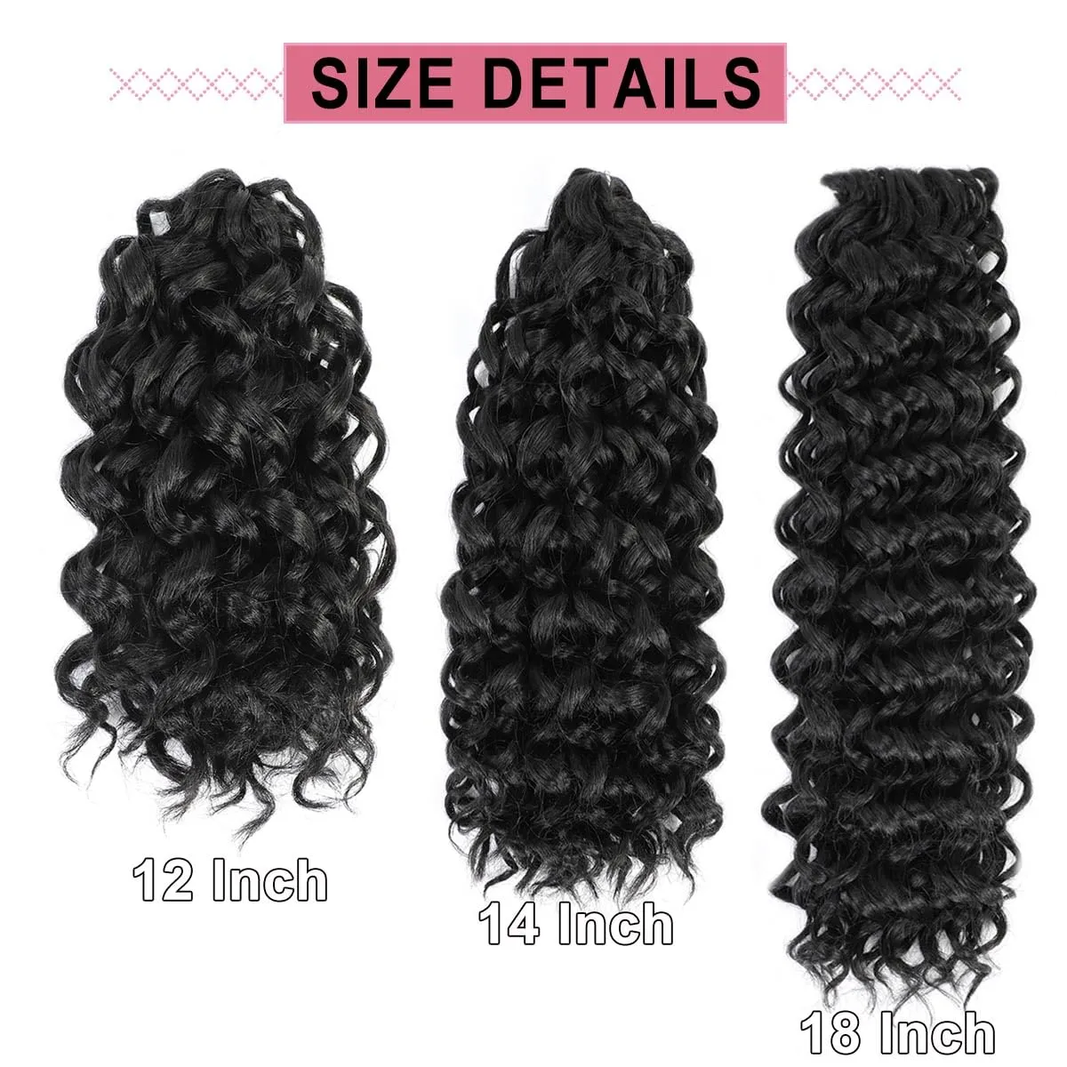 18Inch GoGo Curl Crochet Hair 6Packs Curly Crochet Hair Water Wave Crotchet Braiding Hair (18 Inch (Pack of 6), 4)