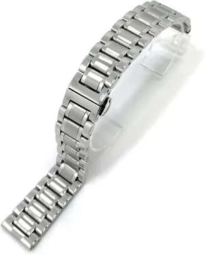 18mm 20mm 22mm stainless steel strap wrist band men women curved end metal butterfly buckle bracelet belt watchband accessories