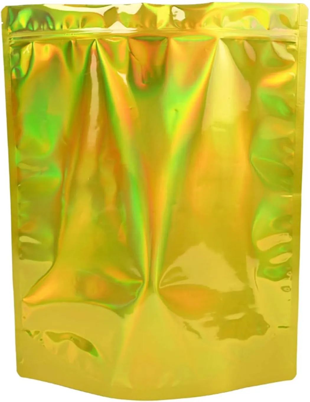 20 Pack Mylar Bag 1 LB,6.3 Mil Thickness Smell Proof Bag,Stand-up Packaging Pouch,Resealable Ziplock Foil Food Storage Baggies Safe Material,Hologram Gold, 20pcs-14x16.5 Inches(1 LB)