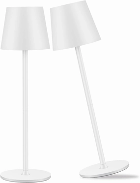 2 Pack Cordless Table Lamp,Portable LED Desk Lamp, 6000mAh Battery Operated, 3 Color Stepless Dimming Up, for Restaurant/Bedroom/Bars/Outdoor Party/Camping/Coffee Shop Night Light