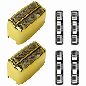 2 Pcs Replacement Foil and Cutters for PRO Double Foil Shaver, Replacement Foil for PRO FXFS2 Shaver, (Gold)