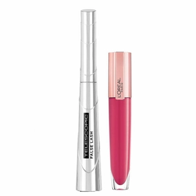 2pk SET L'Oreal Paris Signature Lip Gloss 408 i accentuate   Telescopic Mascara Magnetic Black