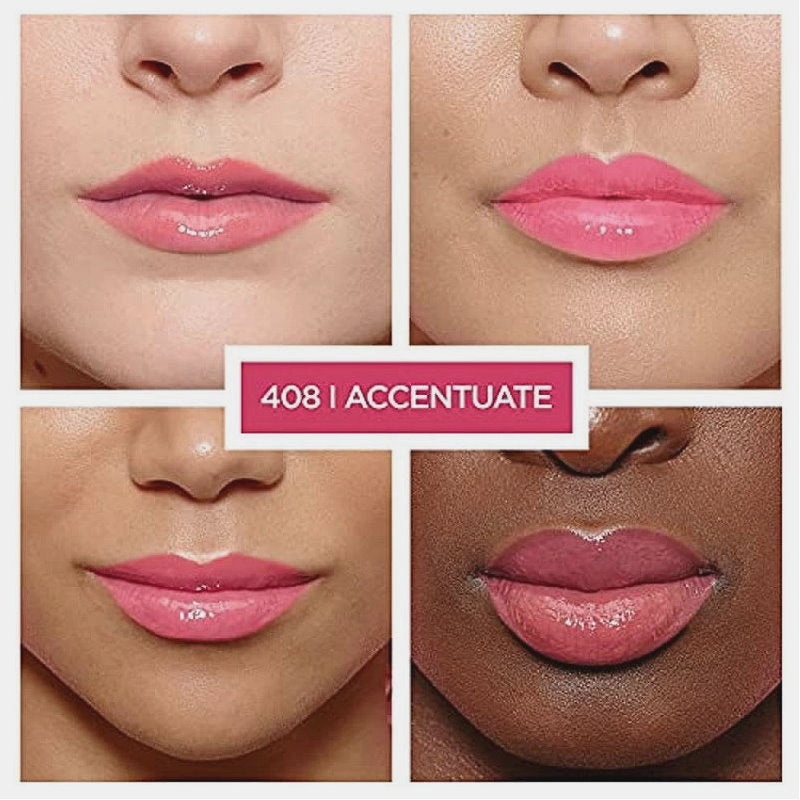 2pk SET L'Oreal Paris Signature Lip Gloss 408 i accentuate   Telescopic Mascara Magnetic Black