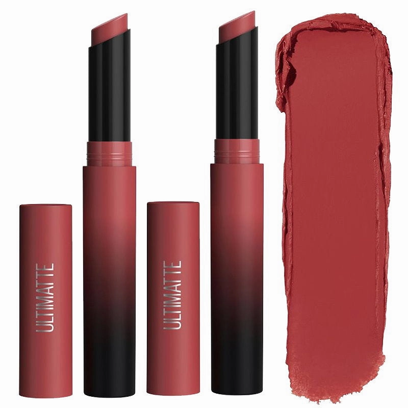 2x Maybelline Color Sensational Ultimatte Matte Slim Lipstick 988 More Blaze