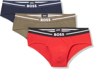 3-Pack Bold Logo Hipster Briefs, Red/Deep Blue/Pewter Green, XL