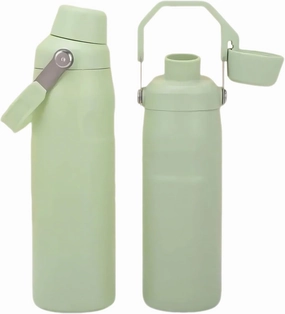 304 Stainless Steel Crooked Mouth Insulation Cup Large Capacity Handle Sports Water Bottle High Value Outdoor Mountaineering Kettle(Light green,1000ml)