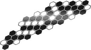 33960 Car Design Sticker Hexagon 32 x 130 cm Matt Black Chrome