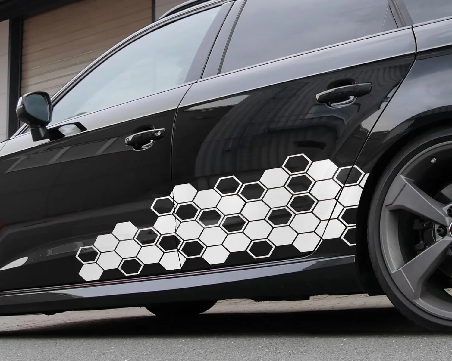 33961 Car Design Sticker Hexagon 32 x 130 cm Matt White