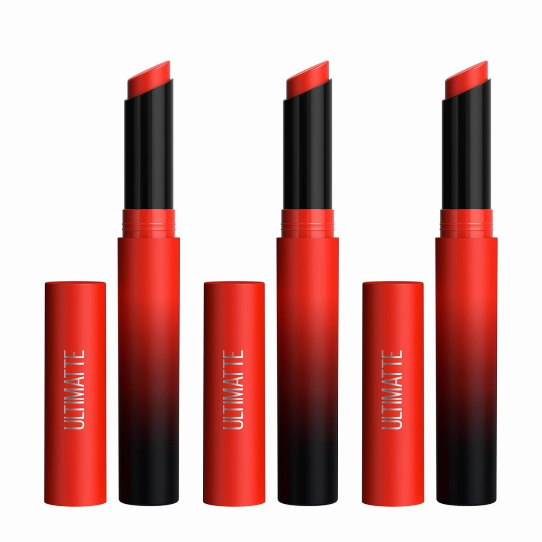 3x Maybelline Color Sensational Ultimatte Matte Slim Lipstick 299 More Scarlet