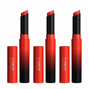 3x Maybelline Color Sensational Ultimatte Matte Slim Lipstick 299 More Scarlet