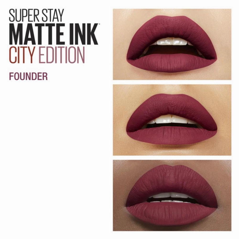 4x Maybelline Superstay Matte Ink City Lip Colour 5ml 115 Founder