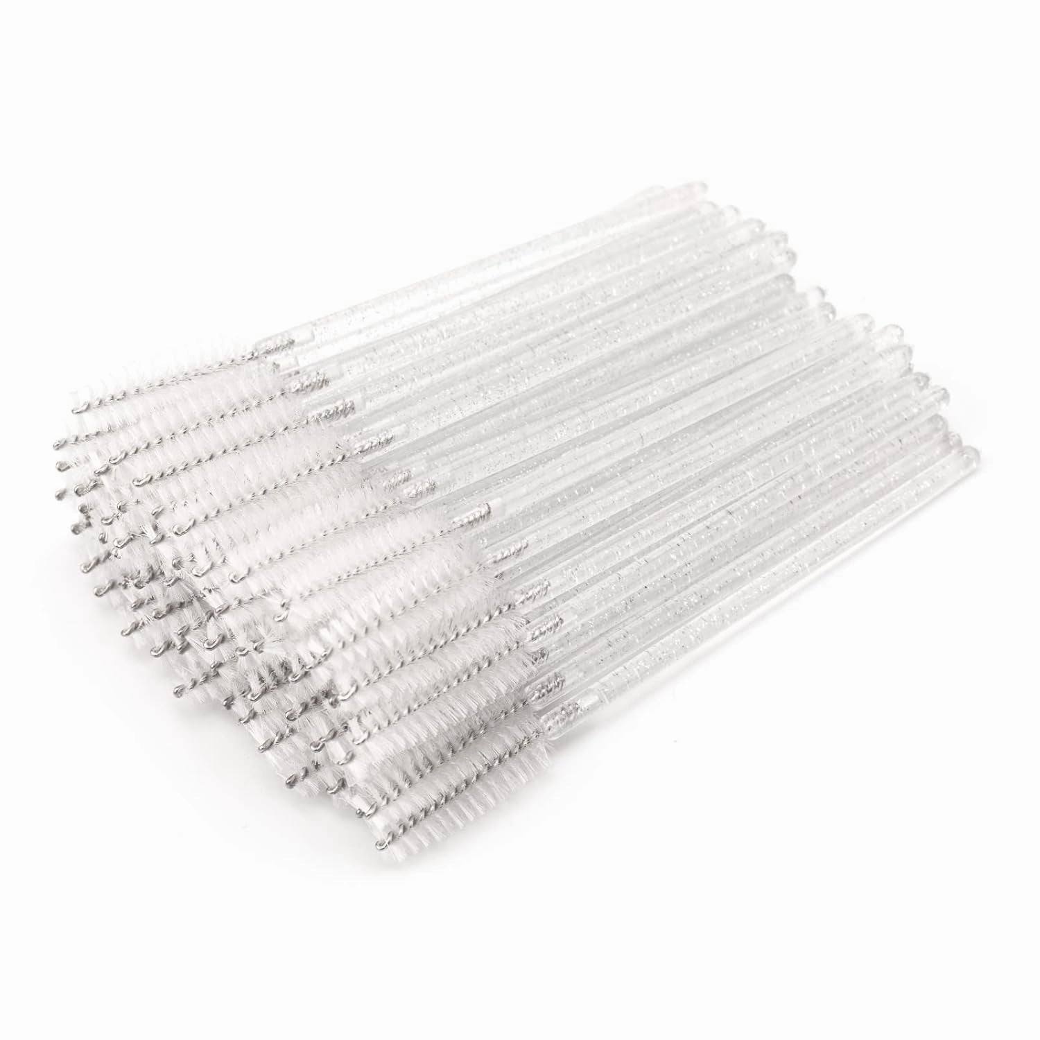 50PCS Mascara Wands,Crystal Pink Mascara Brushes, Disposable Eyelash Eyebrow Spoolies, Lash Brush for Makeup Eyelash Extensions, Eyebrow Spoolie for Lash Extension(Pink)