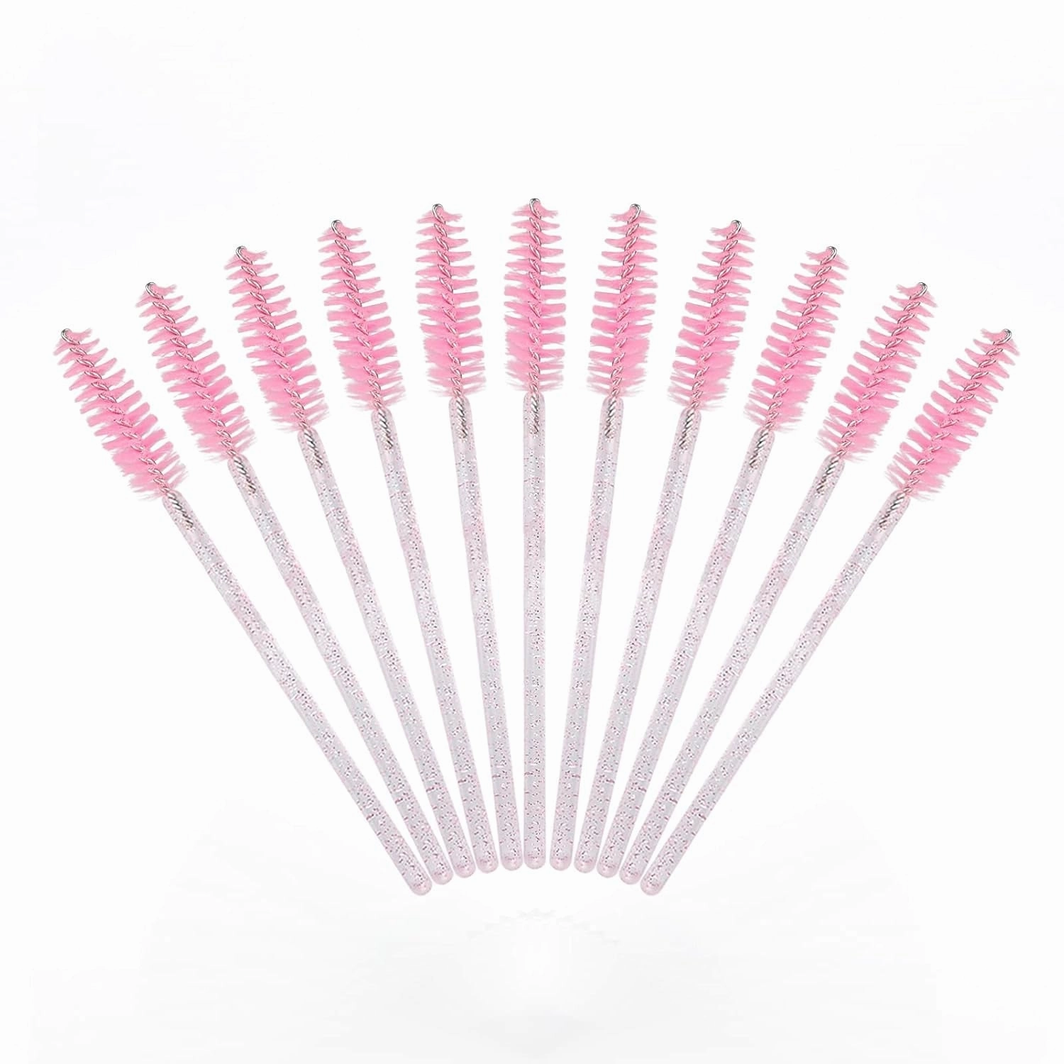 50PCS Mascara Wands,Crystal Pink Mascara Brushes, Disposable Eyelash Eyebrow Spoolies, Lash Brush for Makeup Eyelash Extensions, Eyebrow Spoolie for Lash Extension(Pink)