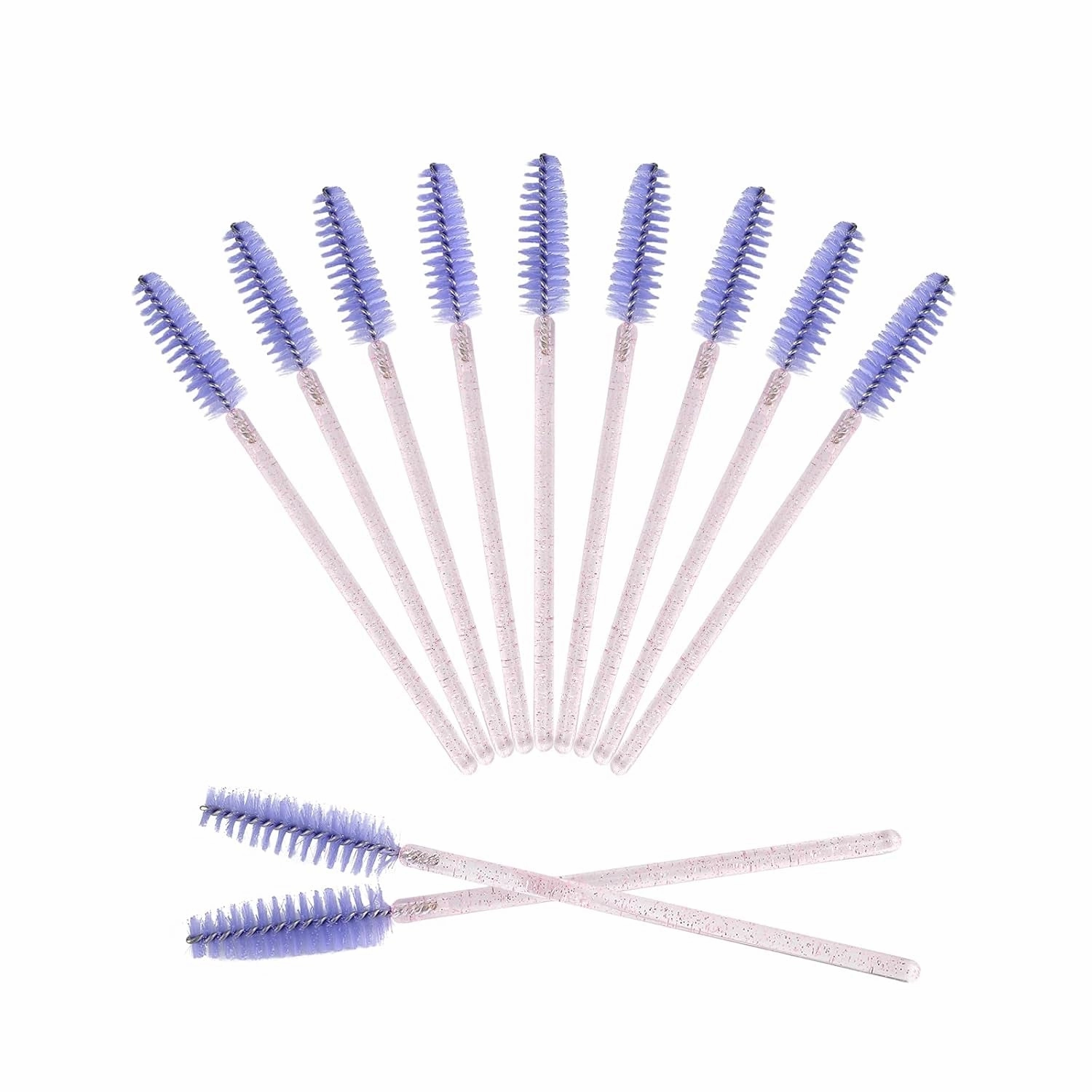 50PCS Mascara Wands,Crystal Pink Mascara Brushes, Disposable Eyelash Eyebrow Spoolies, Lash Brush for Makeup Eyelash Extensions, Eyebrow Spoolie for Lash Extension(Pink)