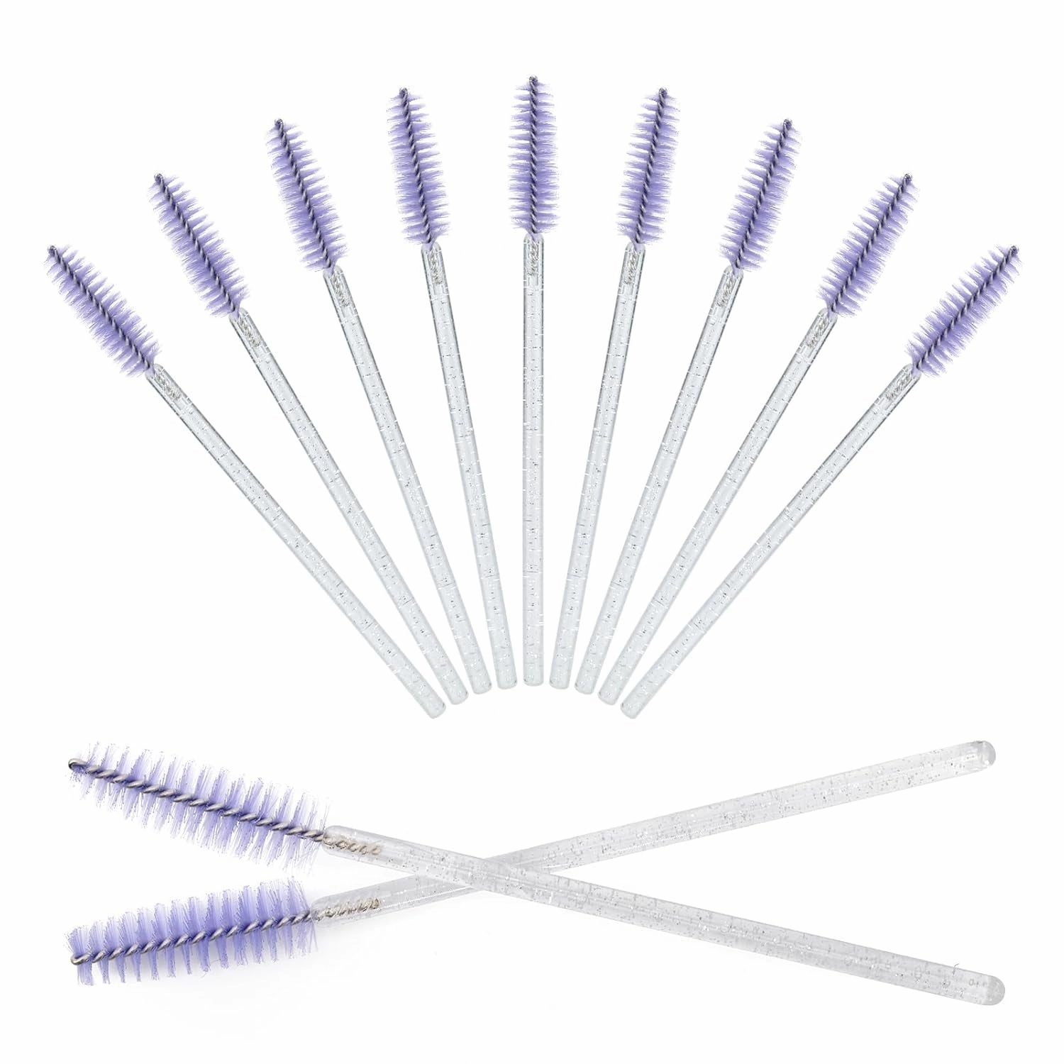 50PCS Mascara Wands,Crystal Pink Mascara Brushes, Disposable Eyelash Eyebrow Spoolies, Lash Brush for Makeup Eyelash Extensions, Eyebrow Spoolie for Lash Extension(Pink)