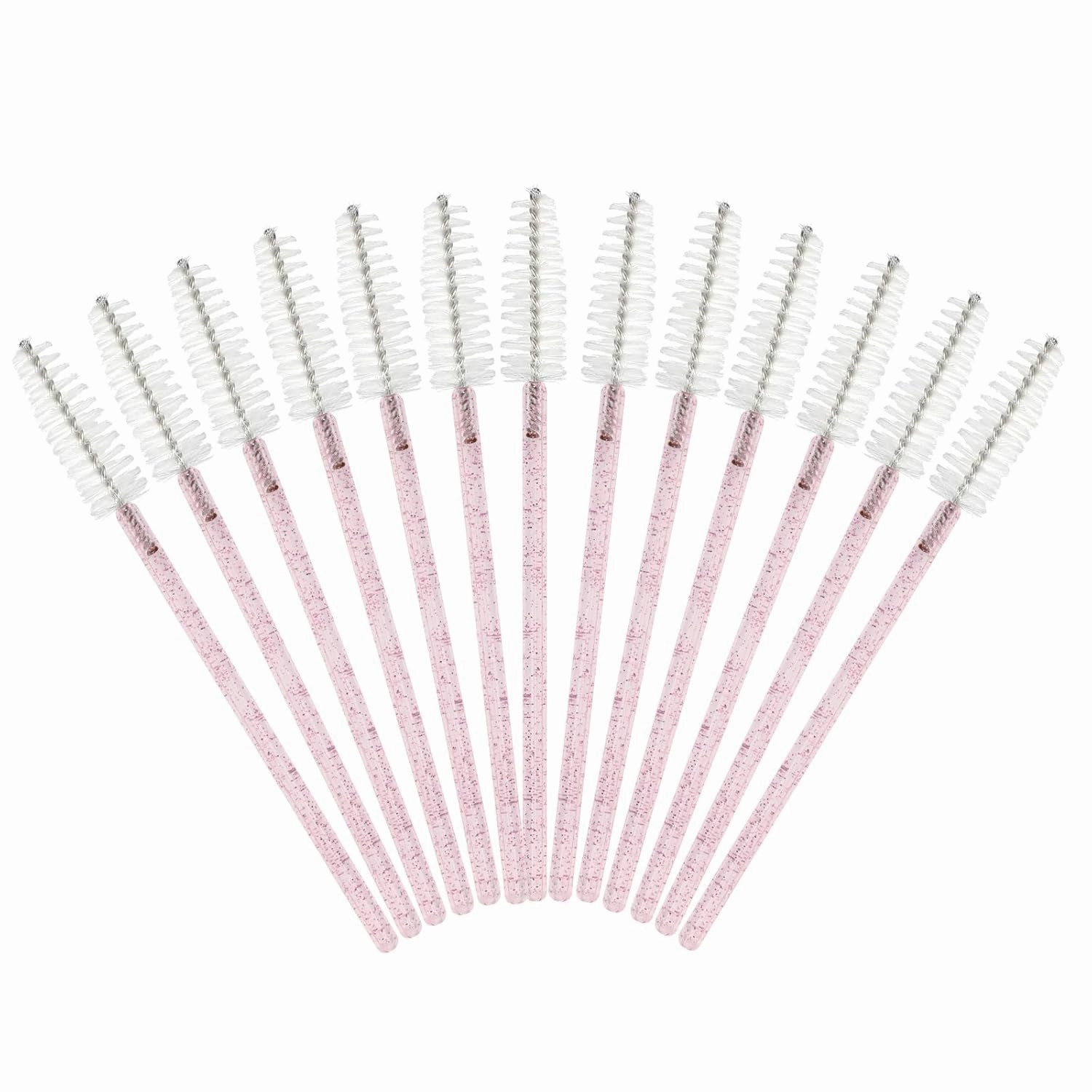 50PCS Mascara Wands,Crystal Pink Mascara Brushes, Disposable Eyelash Eyebrow Spoolies, Lash Brush for Makeup Eyelash Extensions, Eyebrow Spoolie for Lash Extension(Pink)