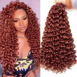 8 Packs Curly Crochet Hair for Women GoGo Curl Crochet Hair Deep Wave Braiding Hair,Synthetic Bohemian Crochet Braid Water Wave Crochet Hair Extensions