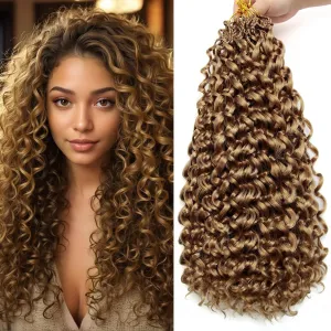 8 Packs Gogo Curl Crochet Hair Blonde Ocean Wave Crochet Hair Pre Looped Beach Curl Hair Extensions Crochet Hair for Black Women 18 Inch