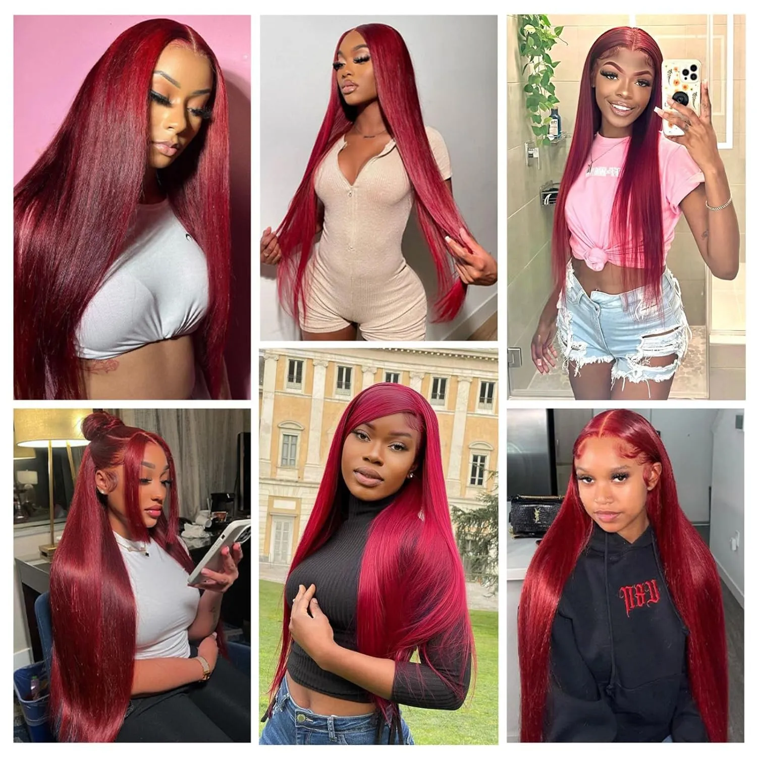 99J Burgundy Lace Front Wigs Human Hair 13x6 HD Lace Front Wigs Human Hair Pre Plucked with Baby Hair 180% Density 32 Inch Straight Burgundy Wig Human Hair for Women