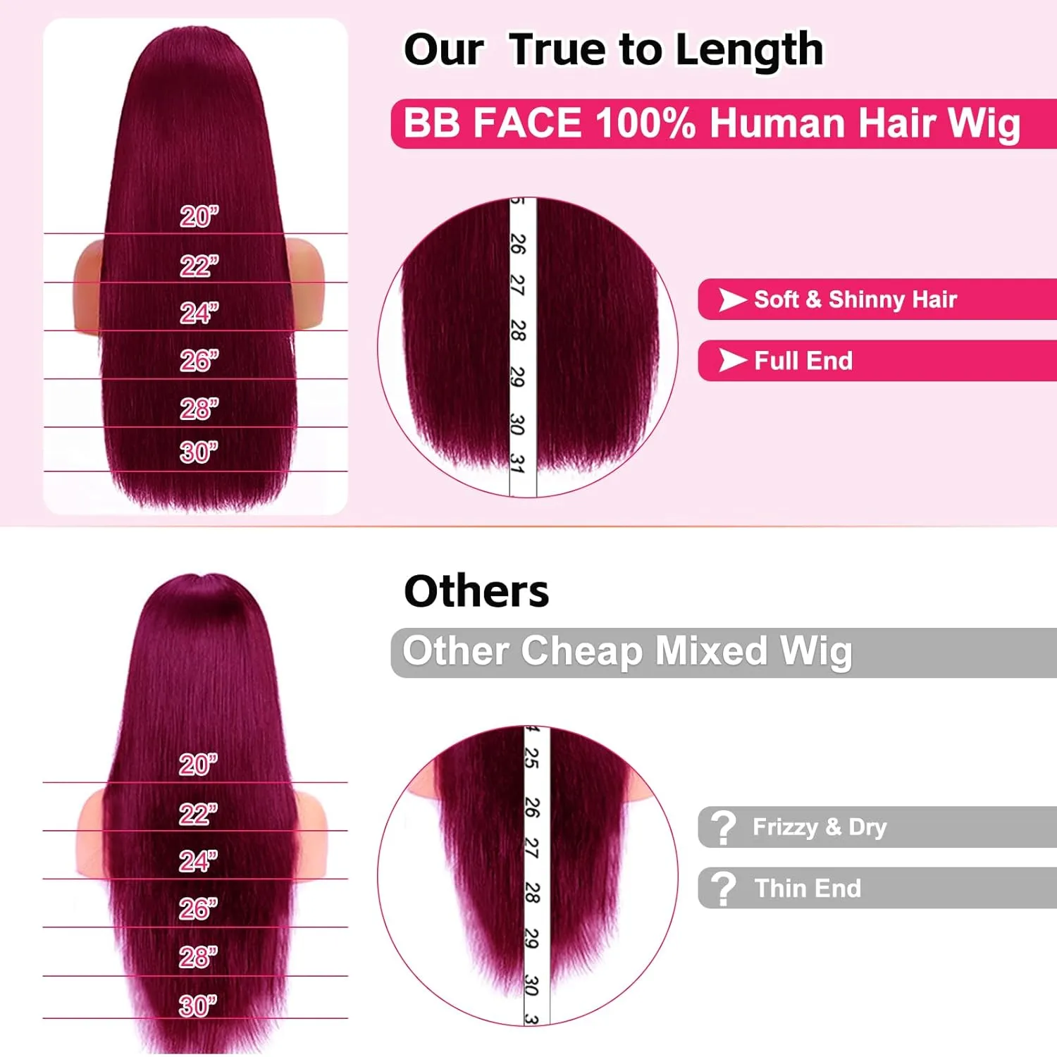 99J Burgundy Lace Front Wigs Human Hair 13x6 HD Lace Front Wigs Human Hair Pre Plucked with Baby Hair 180% Density 32 Inch Straight Burgundy Wig Human Hair for Women
