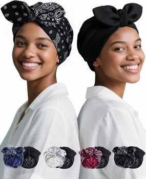 Ababalaya Satin Lined Beanies for Women Chemo Headwear Silky Lined Cotton Sleeping Cap
