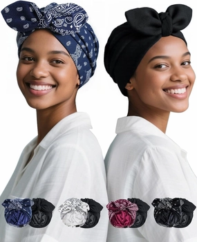 Ababalaya Satin Lined Beanies for Women Chemo Headwear Silky Lined Cotton Sleeping Cap