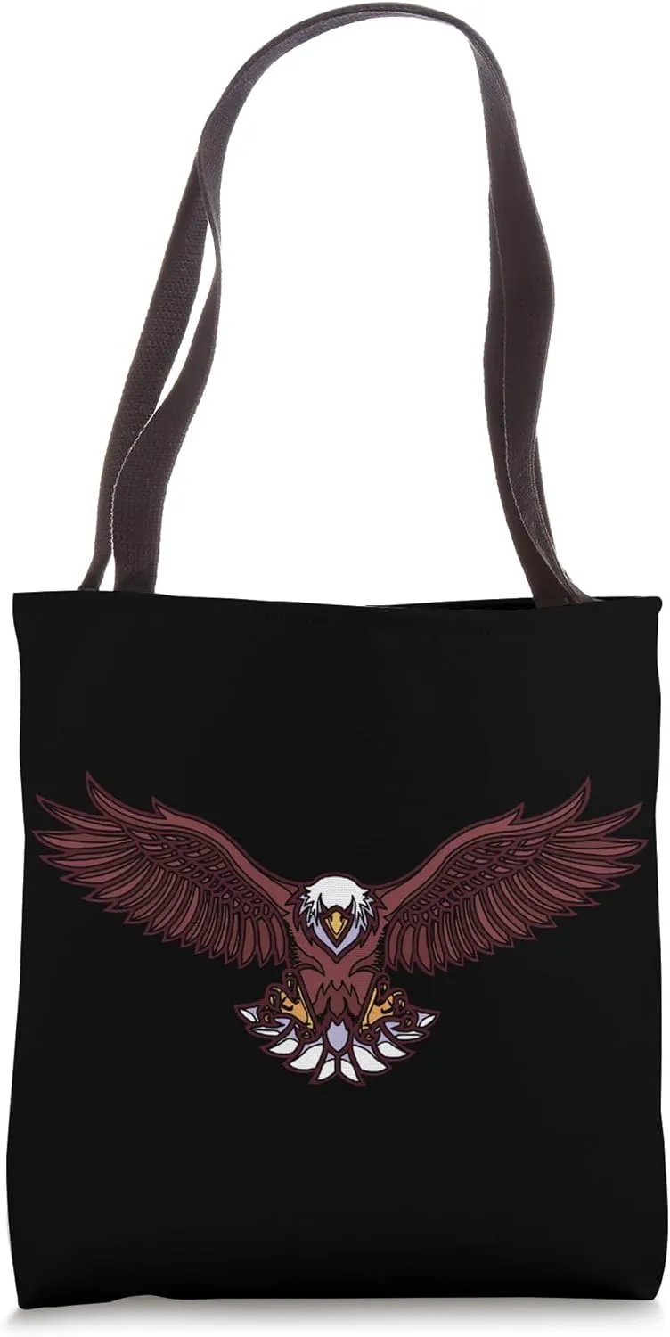 Abstract Dark Red Design With Eagle Wing Span Tote Bag