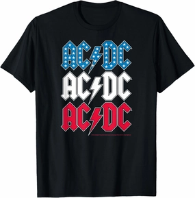 ACDC - Red White Blue Americana Stacked Logo T-Shirt