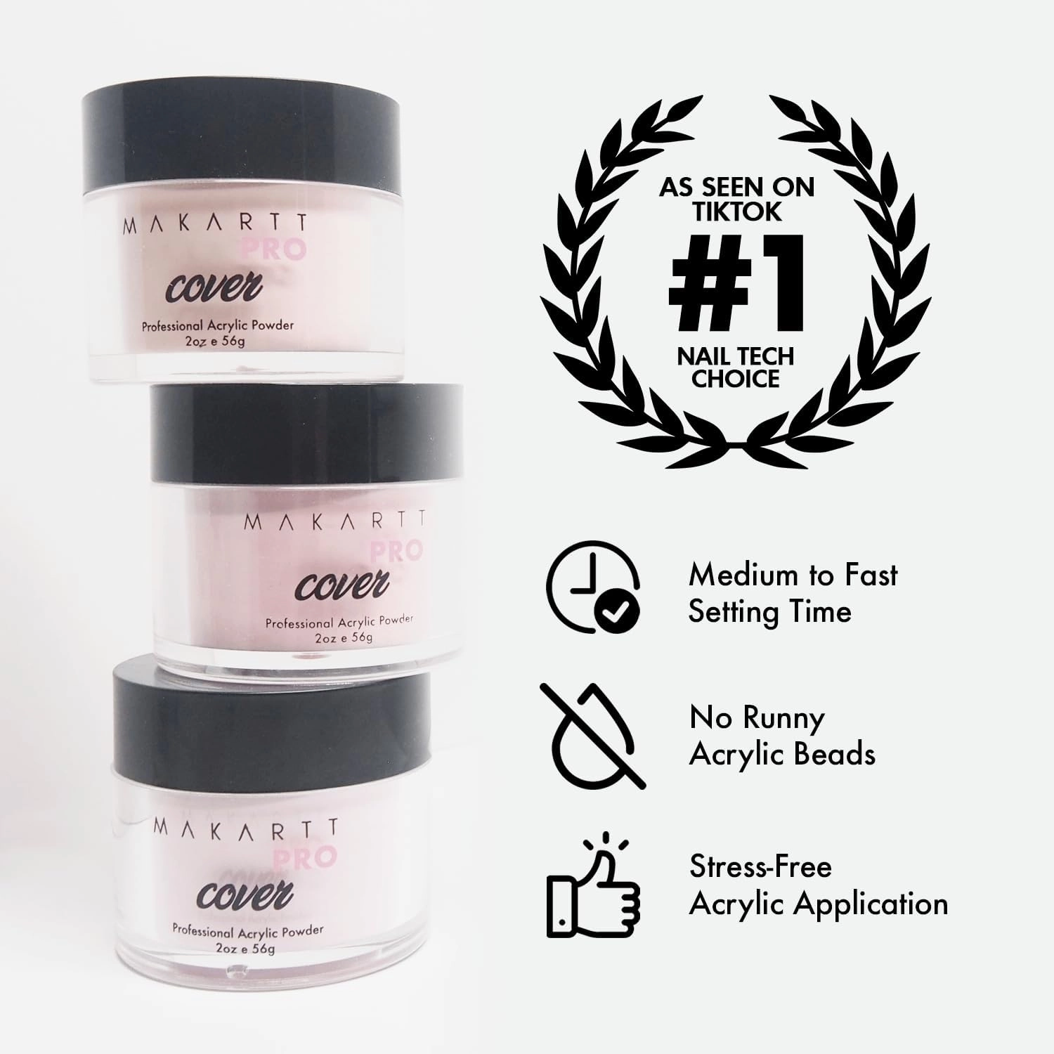Acrylic Nail Powder 2oz – Pink Pearl Cover Powder for Nail Extensions, Ideal for Professional Nail Technicians