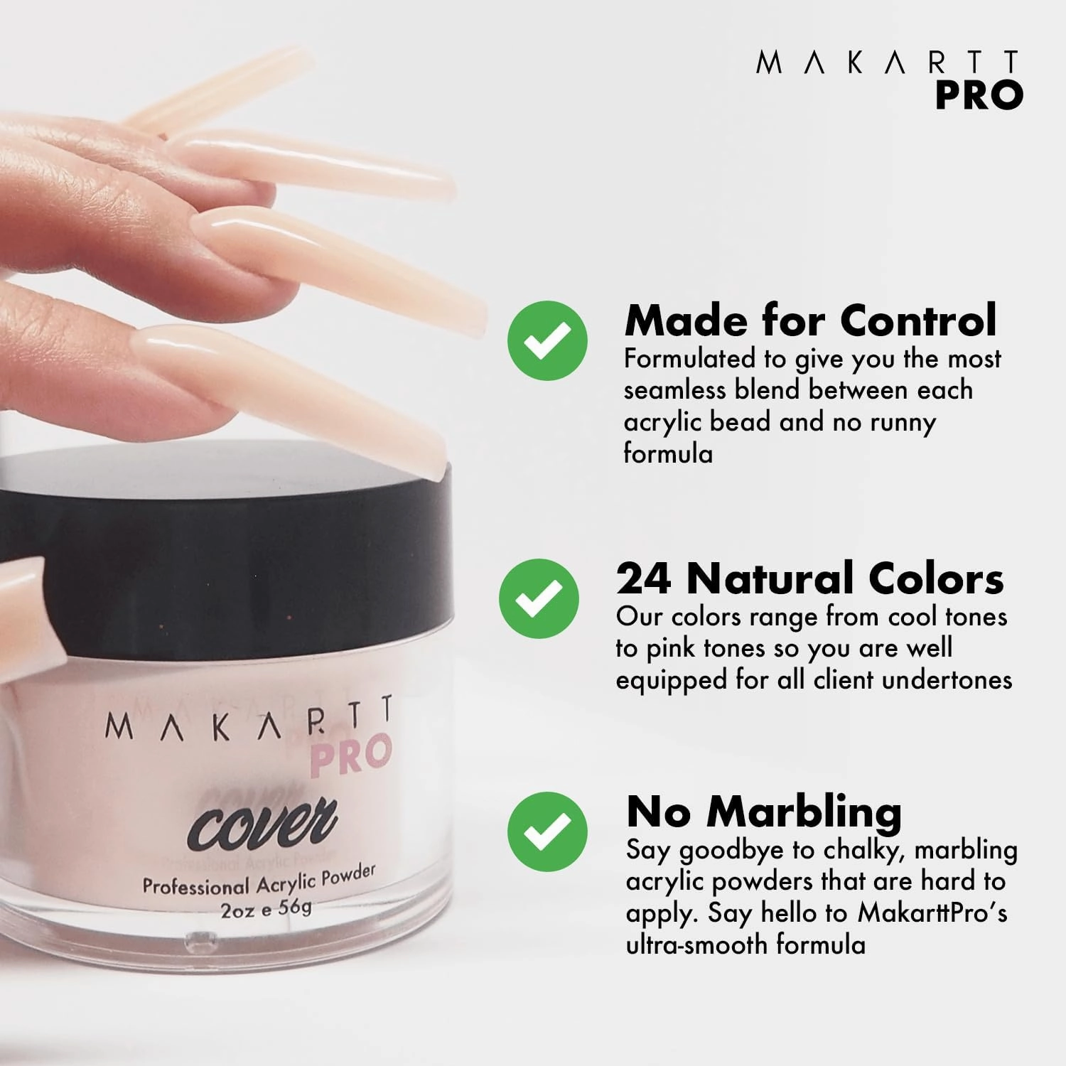 Acrylic Nail Powder 2oz – Pink Pearl Cover Powder for Nail Extensions, Ideal for Professional Nail Technicians