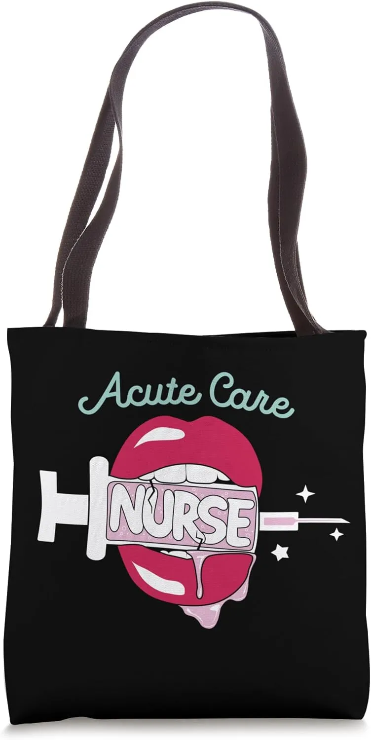 Acute Care Nurse Cute RN Critical Care Nursing Hot Lips Tote Bag