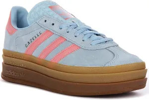 adidas Gazelle Bold J Three Layers Q-Pannel Gum Sole Trainers (Blue Pink, US 6)