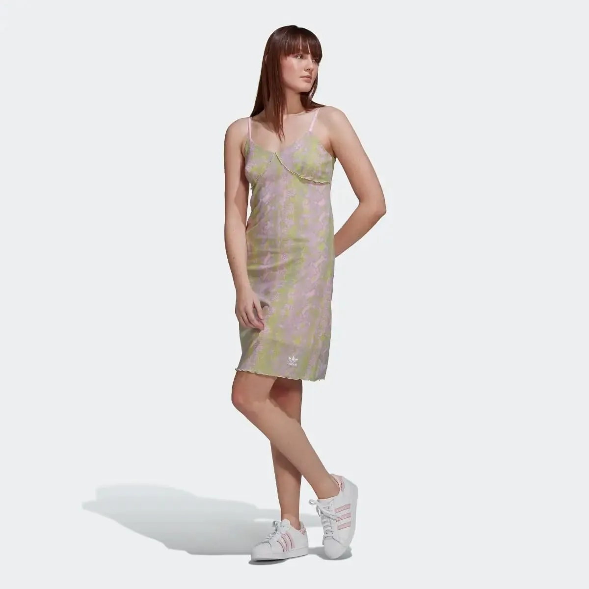 adidas Originals Womens Snake Mesh Dress, Clear Pink