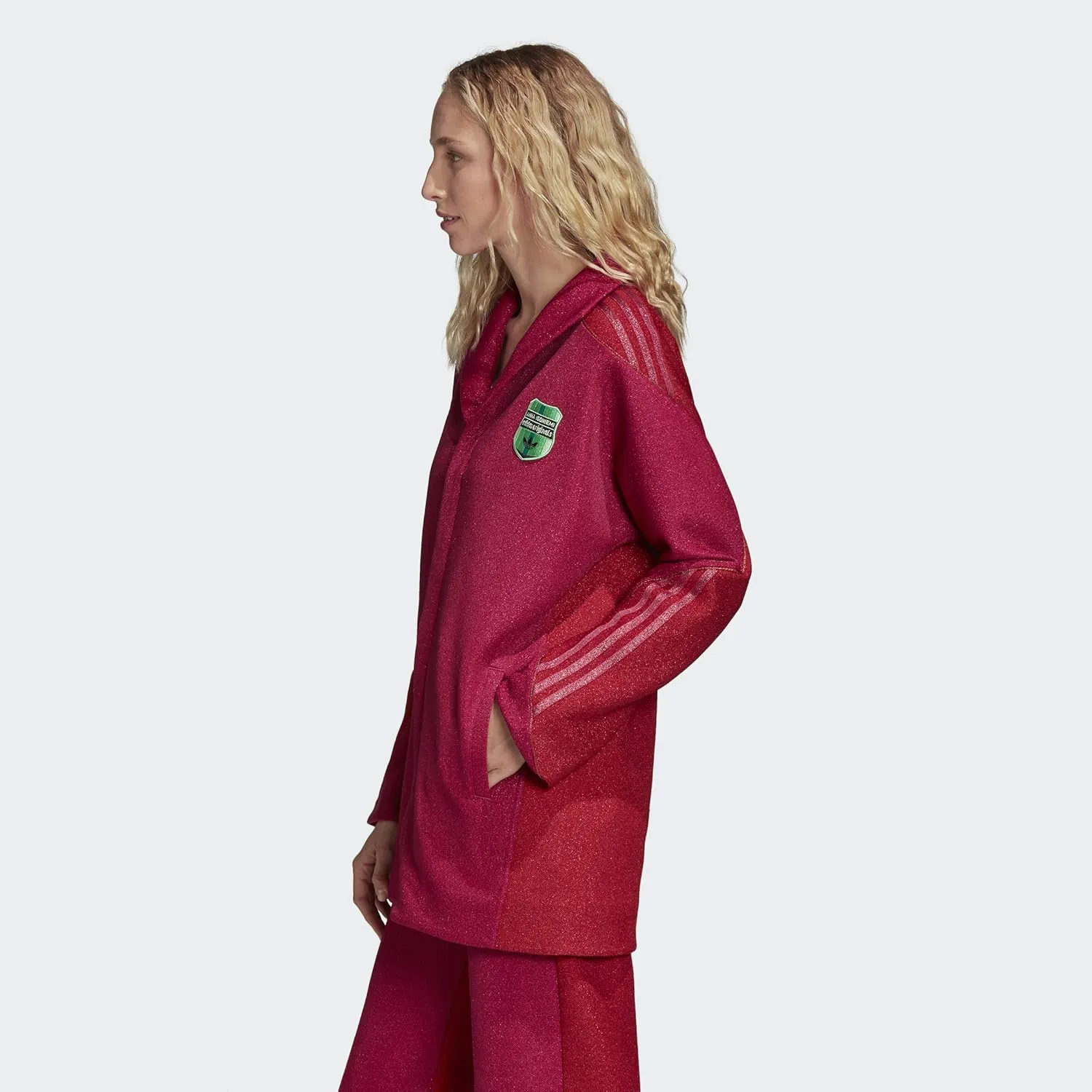 adidas Originals x Anna Isoniemi Women's Metallic Jacket, Bold Pink/Glory Red