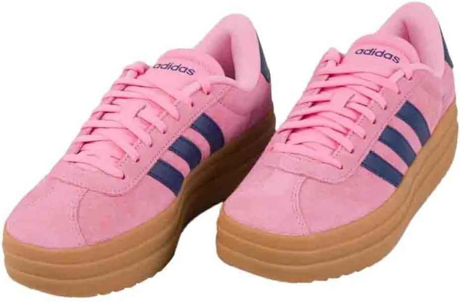 adidas VL Court Bold Womens Platform Shoes, Pink/Blue, 8.5