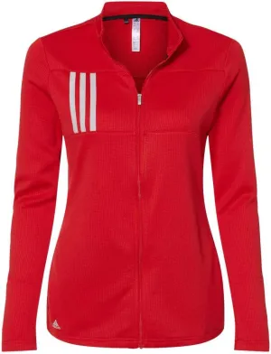 Adidas - Women's 3-Stripes Double Knit Full-Zip - A483 - 2XL - Team Collegiate Red/ Grey Two