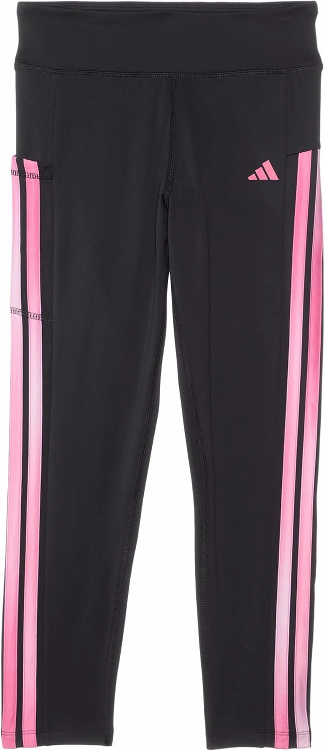 adidas Girls' 3-Stripe 7/8 Legging with Cellphone Pocket