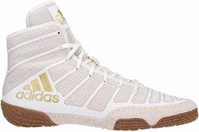 Adidas Men's Varner Wrestling Shoe, White/Matte Gold/Brown, 13