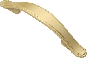 Alzassbg 10 Pack Matt Gold Cabinet Pulls, 3 Inch(76mm) Hole Centers Cabinet Handles Arch Kitchen Hardware for Cabinets and Drawer AL3028MGP