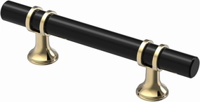 Alzassbg 10 Pack Matt Black and Gold Cabinet Pulls, 3 Inch(76mm) Hole Centers Kitchen Hardware Cabinet Handles for Cabinets and Drawers AL3097KGP-MB