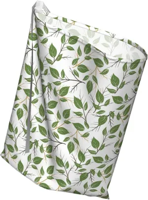 Ambesonne Aloha Gift Bag, Interpretation of Branches with Leaves Flourishing on a Plain Background, Fabric Party Favor Pouch with 3 Ribbons, 27, Brown Green Camel