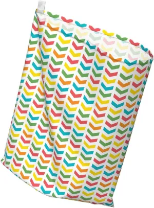 Ambesonne Arrow Gift Bag, Illustration of Colorful Repetitive Arrows Pointing Downwards on a Plain Background, Fabric Party Favor Pouch with 3 Ribbons, 27, Multicolor