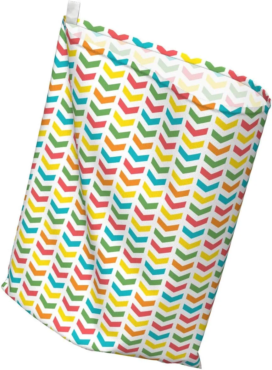 Ambesonne Arrow Gift Bag, Illustration of Colorful Repetitive Arrows Pointing Downwards on a Plain Background, Fabric Party Favor Pouch with 3 Ribbons, 27, Multicolor