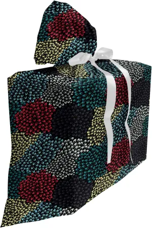 Ambesonne Floral Fabric Gift Bag, Flourish Gardening Blossoms Bush Nature Spring Branches in Abstract Modern Fashion, Present Sack for Parties Birthdays with 3 Ribbons, 27, Multicolor