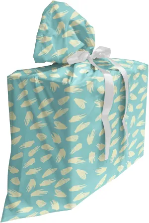 Ambesonne Hands Gift Bag, Slender Human Fingers Gesturing Differently Thumb Fist Repeated Disordered Pattern, Fabric Party Favor Pouch with 3 Ribbons, 27, Cream Seafoam
